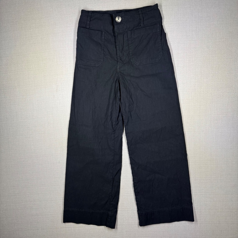 Maeve Anthropologie Womens The Colette Wide Leg High Rise Pants Black Size 26